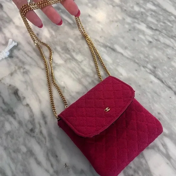 Chanel  Quilted Red Nano Flap Mini Micro Chain Bag - VINTAGE AUTHENTICATED - Picture 7 of 9